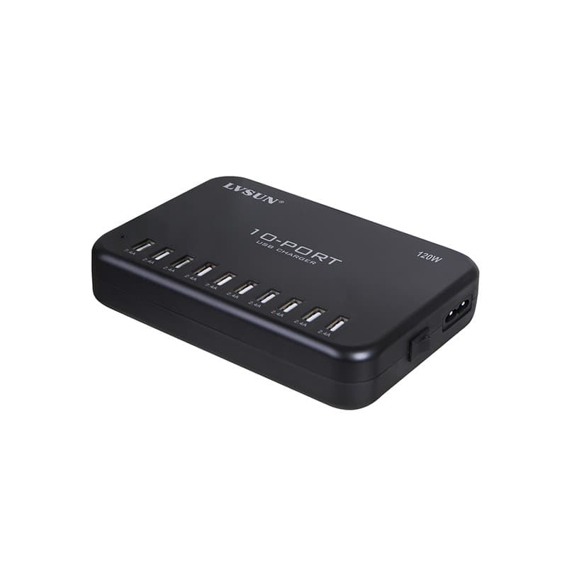 LVSUN 120W 24A 10-Port USB Charging Station