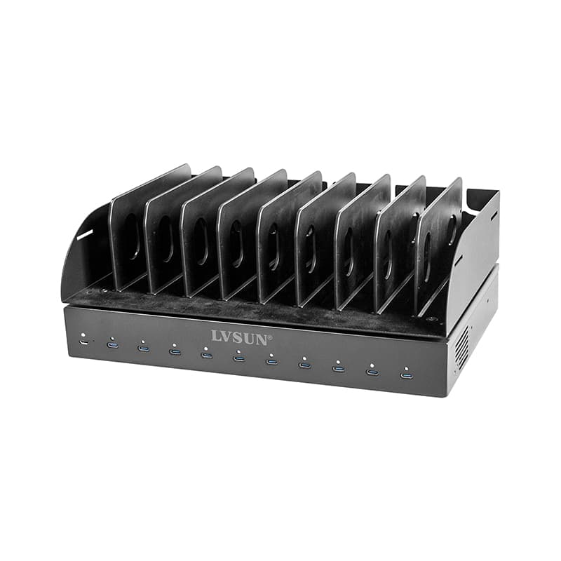 LVSUN 350W 10-Port USB-C Charging Dock with Tray