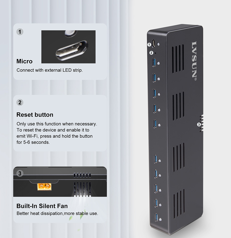 LVSUN 350W USB C Charging Station