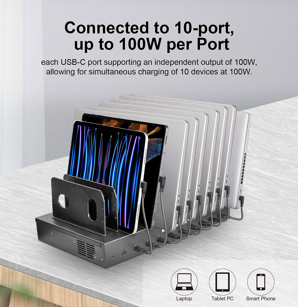 10-Port USB-C Charging Station 